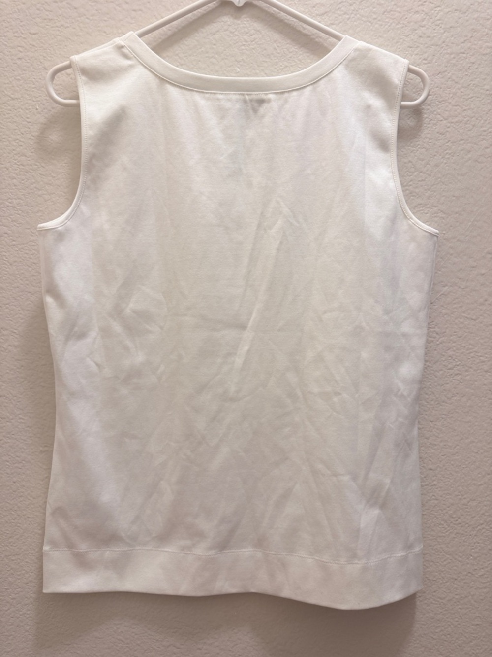 Lafayette 148 New York White Scoop Neck Tank, Size Medium - Picture 2 of 4